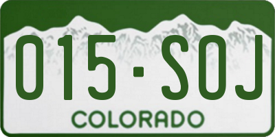 CO license plate 015SOJ