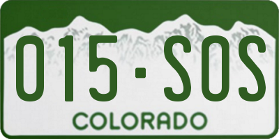 CO license plate 015SOS