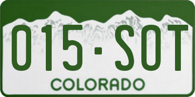 CO license plate 015SOT