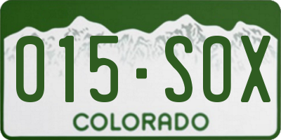 CO license plate 015SOX