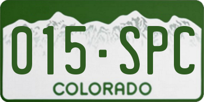 CO license plate 015SPC