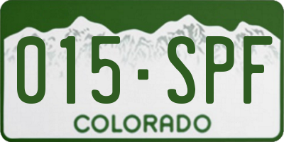 CO license plate 015SPF