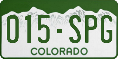 CO license plate 015SPG