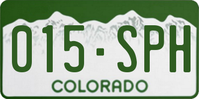 CO license plate 015SPH