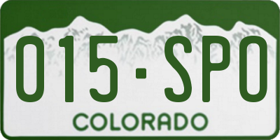 CO license plate 015SPO