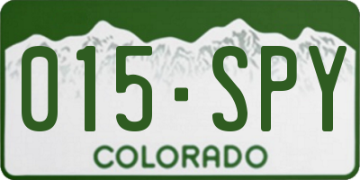 CO license plate 015SPY