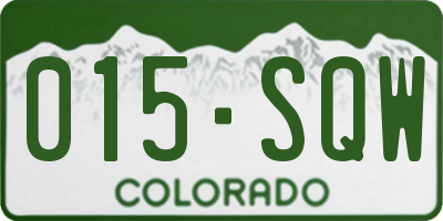 CO license plate 015SQW