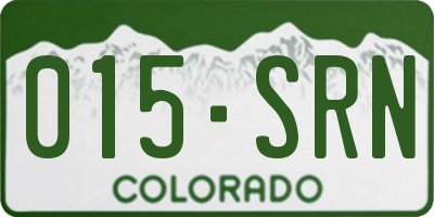 CO license plate 015SRN