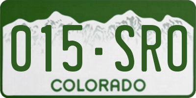 CO license plate 015SRO