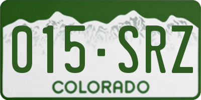 CO license plate 015SRZ