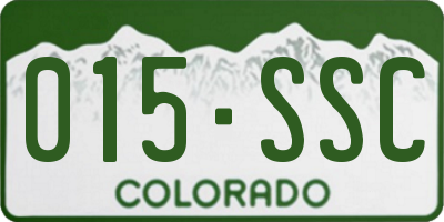 CO license plate 015SSC