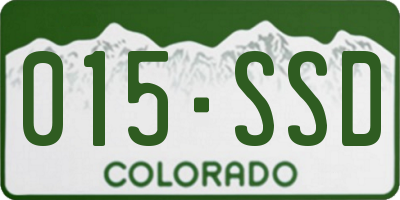 CO license plate 015SSD
