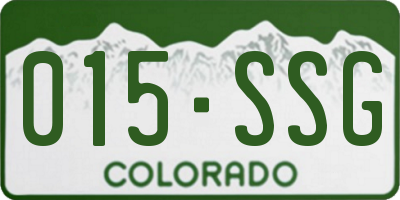 CO license plate 015SSG