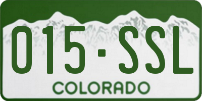 CO license plate 015SSL