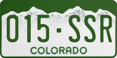 CO license plate 015SSR