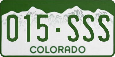 CO license plate 015SSS