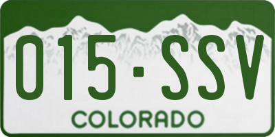 CO license plate 015SSV