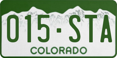 CO license plate 015STA