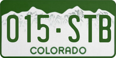 CO license plate 015STB