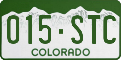 CO license plate 015STC