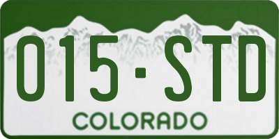 CO license plate 015STD