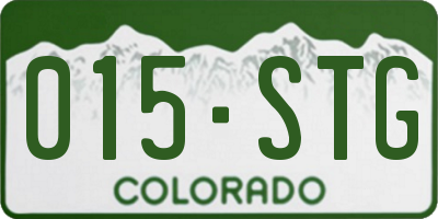 CO license plate 015STG