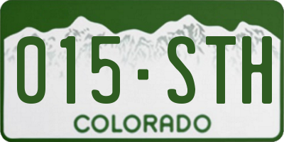 CO license plate 015STH