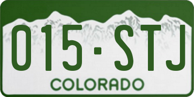 CO license plate 015STJ