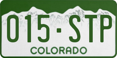 CO license plate 015STP