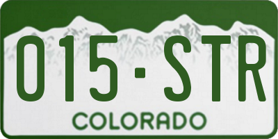 CO license plate 015STR