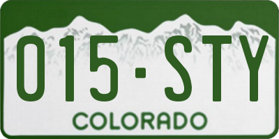 CO license plate 015STY