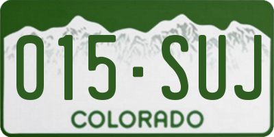 CO license plate 015SUJ