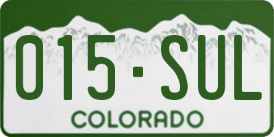 CO license plate 015SUL