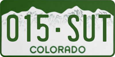 CO license plate 015SUT