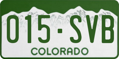 CO license plate 015SVB