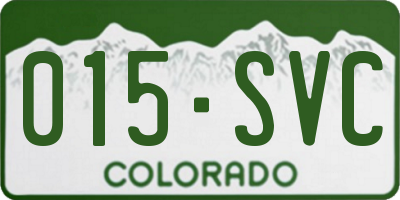 CO license plate 015SVC