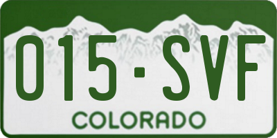 CO license plate 015SVF