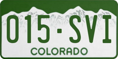 CO license plate 015SVI