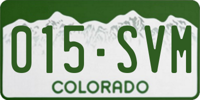 CO license plate 015SVM