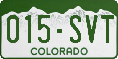 CO license plate 015SVT
