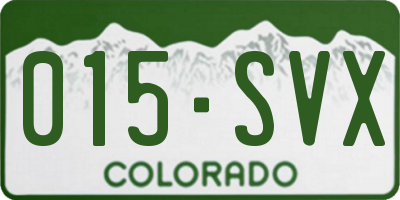 CO license plate 015SVX