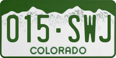 CO license plate 015SWJ