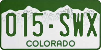 CO license plate 015SWX