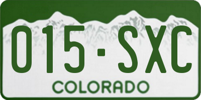 CO license plate 015SXC