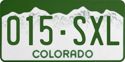 CO license plate 015SXL