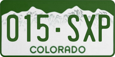 CO license plate 015SXP