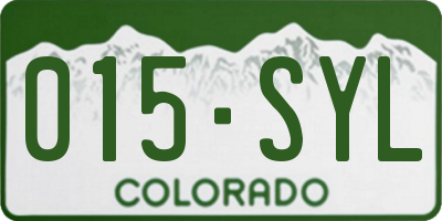 CO license plate 015SYL