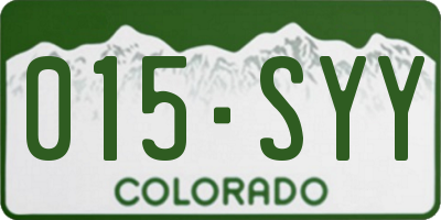 CO license plate 015SYY