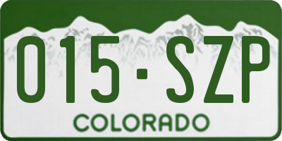 CO license plate 015SZP