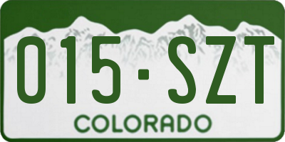 CO license plate 015SZT
